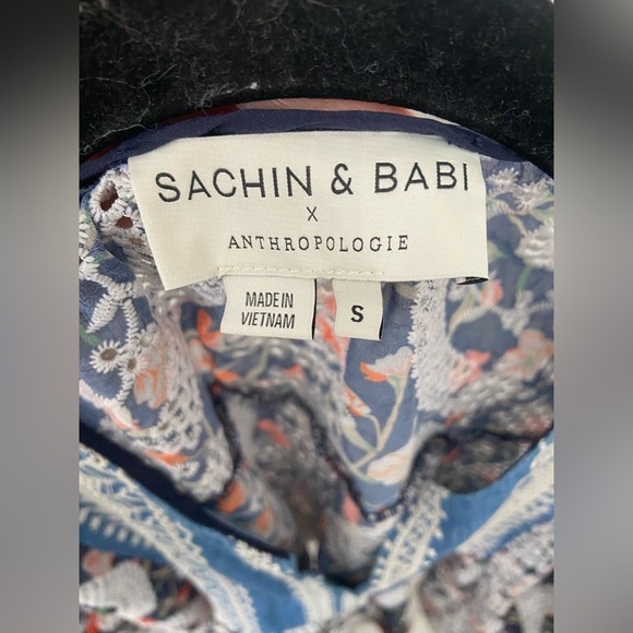 Sachin & Babi Kalena Floral Boho Embroidered Blouse Size Small - Picture 7 of 9